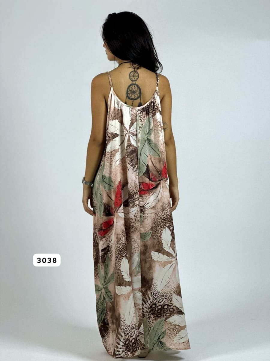 Vestido de Hojas Estampado Hojas A3-728