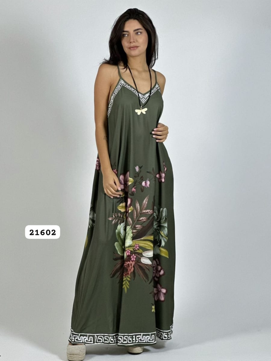 Vestido Satín Con Flores A3-665