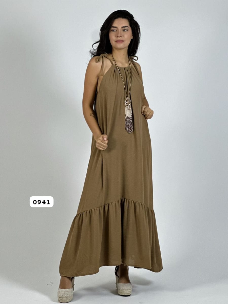 Vestido Cey Casual Amarrado con Vuelo A3-82B2