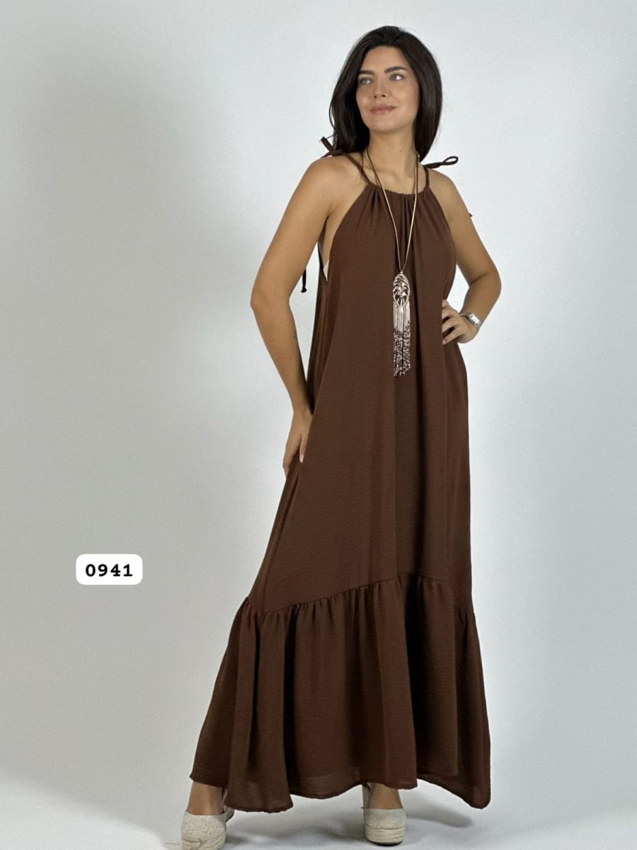 Vestido Cey Casual Amarrado con Vuelo A3-82B8