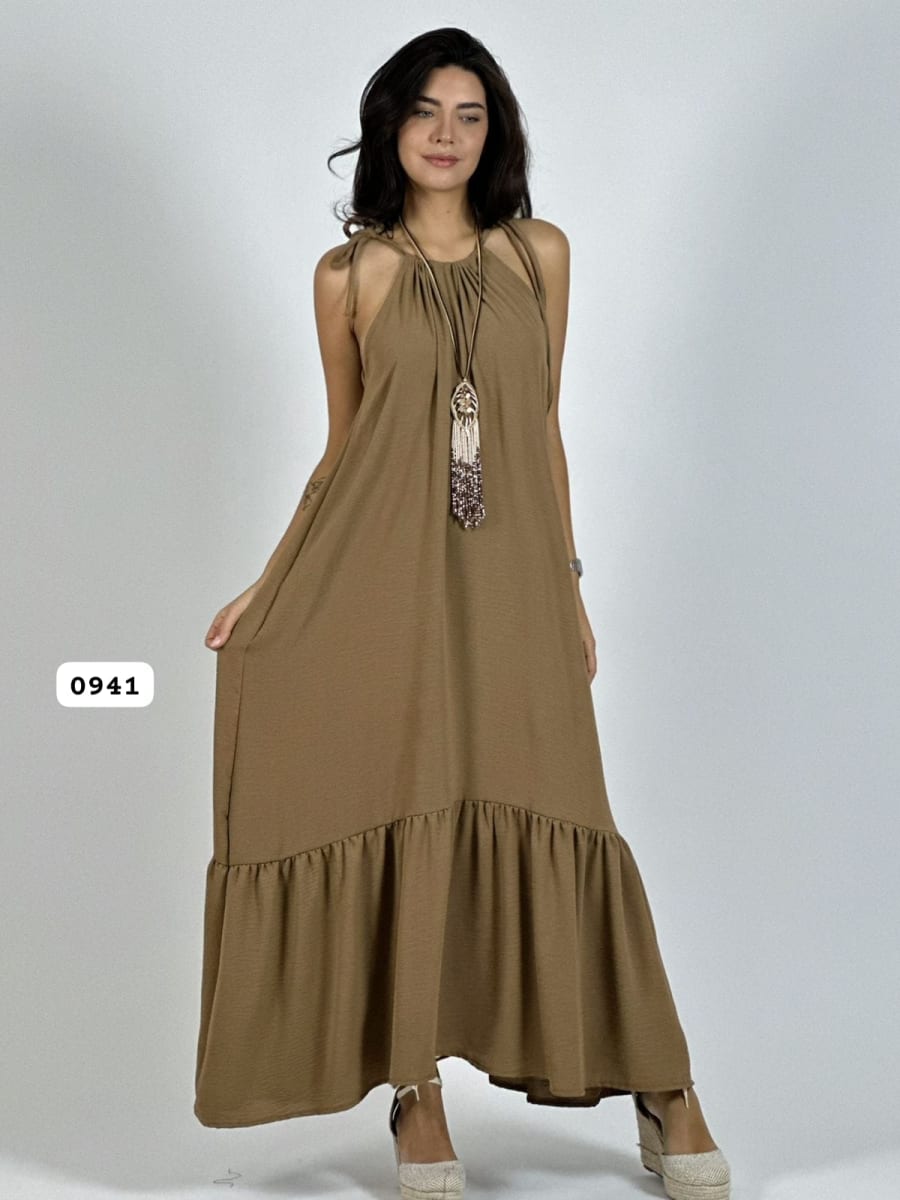 Vestido Cey Casual Amarrado con Vuelo A3-82B1