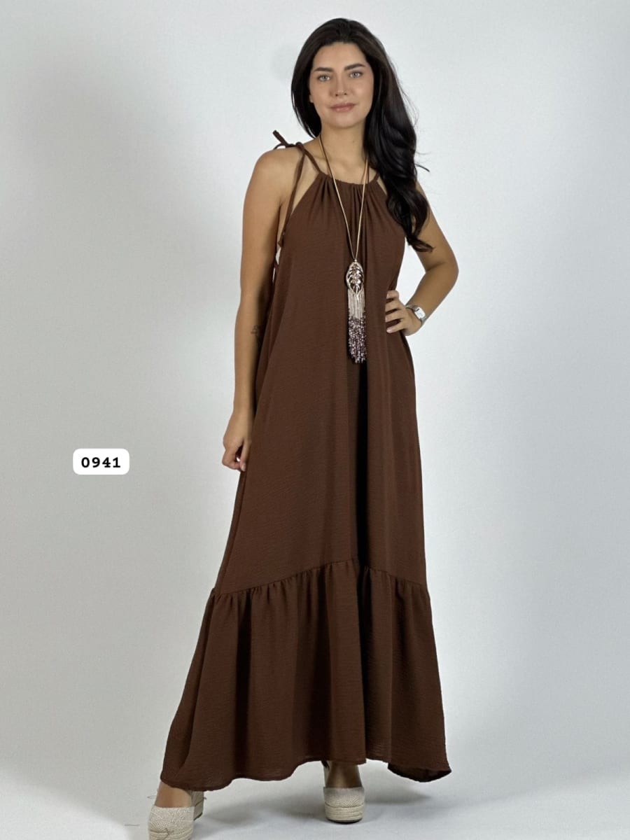 Vestido Cey Casual Amarrado con Vuelo A3-82B7