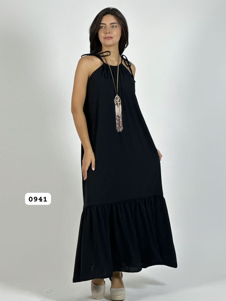 Vestido Cey Casual Amarrado con Vuelo A3-82B4