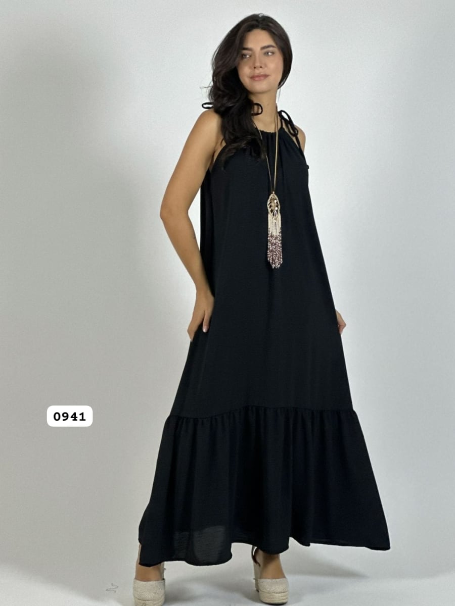 Vestido Cey Casual Amarrado con Vuelo A3-82B5