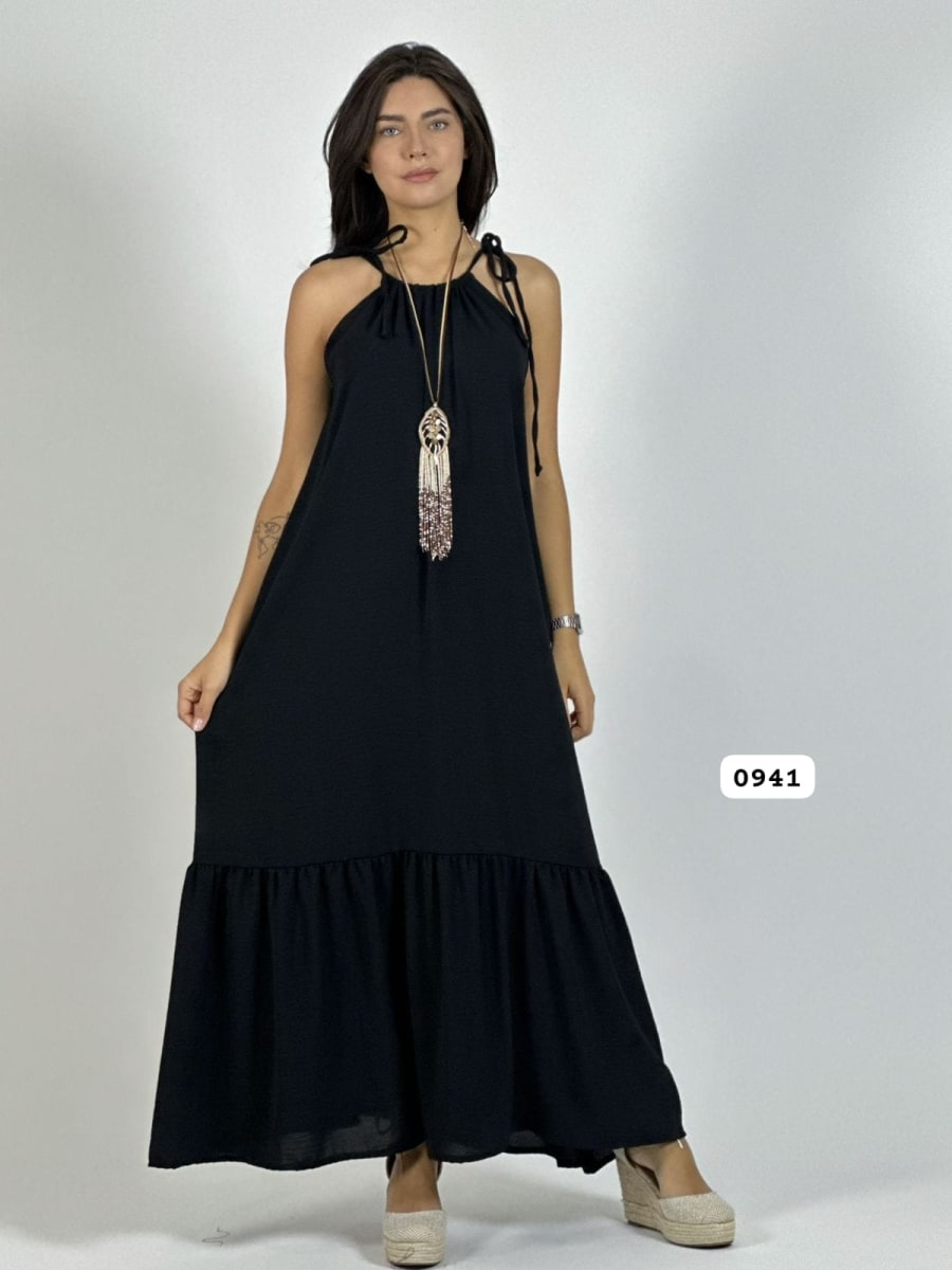 Vestido Cey Casual Amarrado con Vuelo A3-82B6
