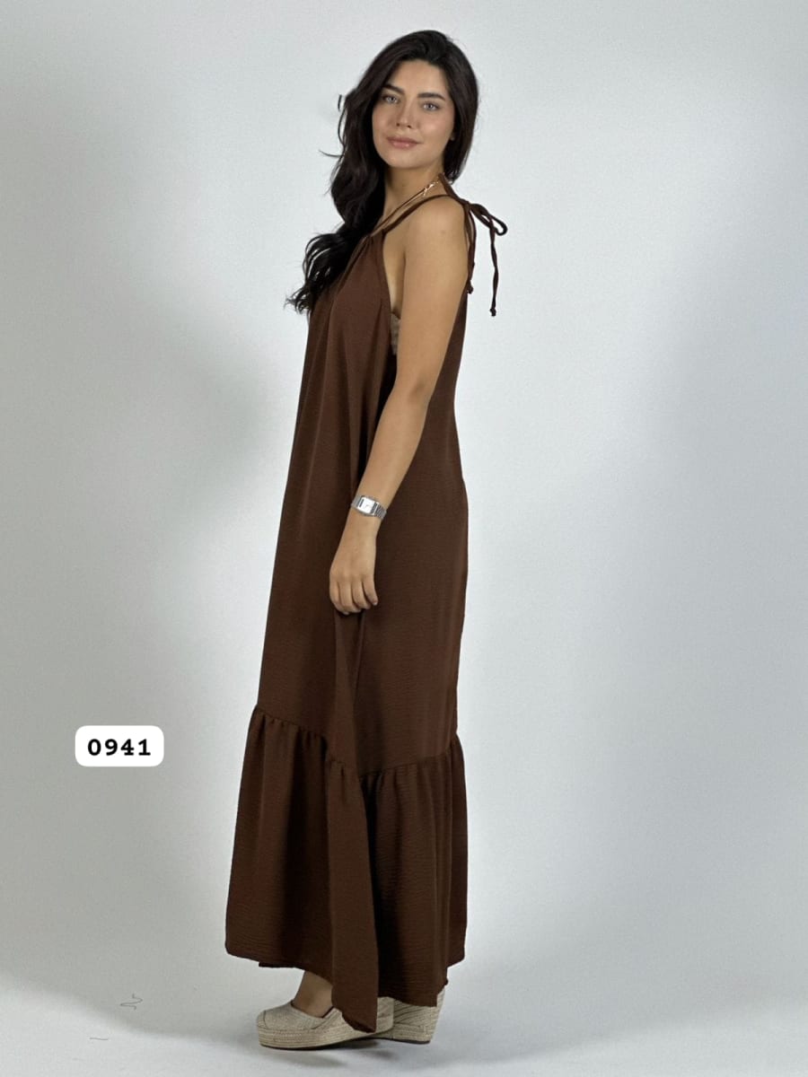 Vestido Cey Casual Amarrado con Vuelo A3-82B9