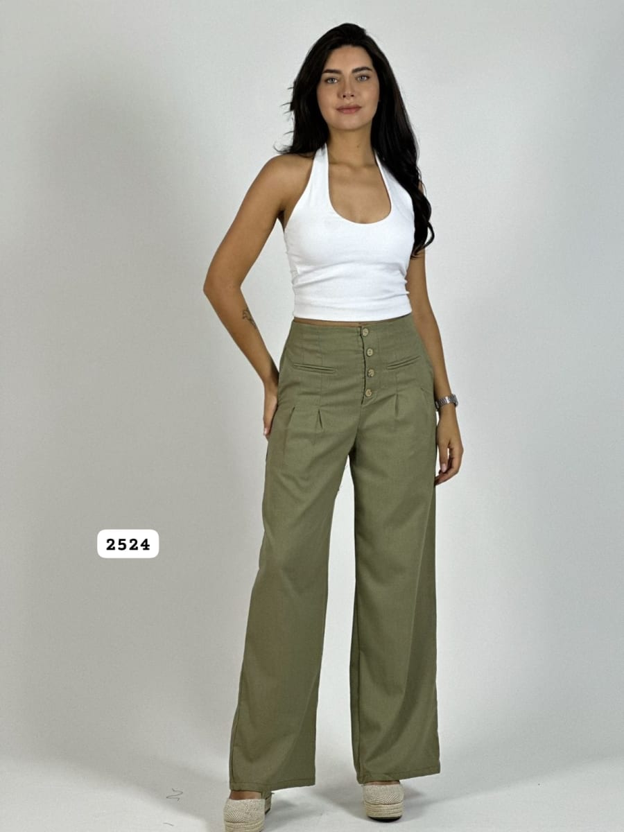 Pantalon Lino Casual Abotonado A1-301