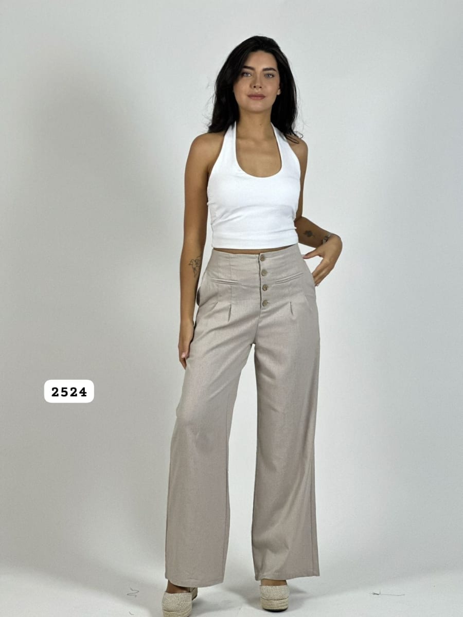 Pantalon Lino Casual Abotonado A1-304