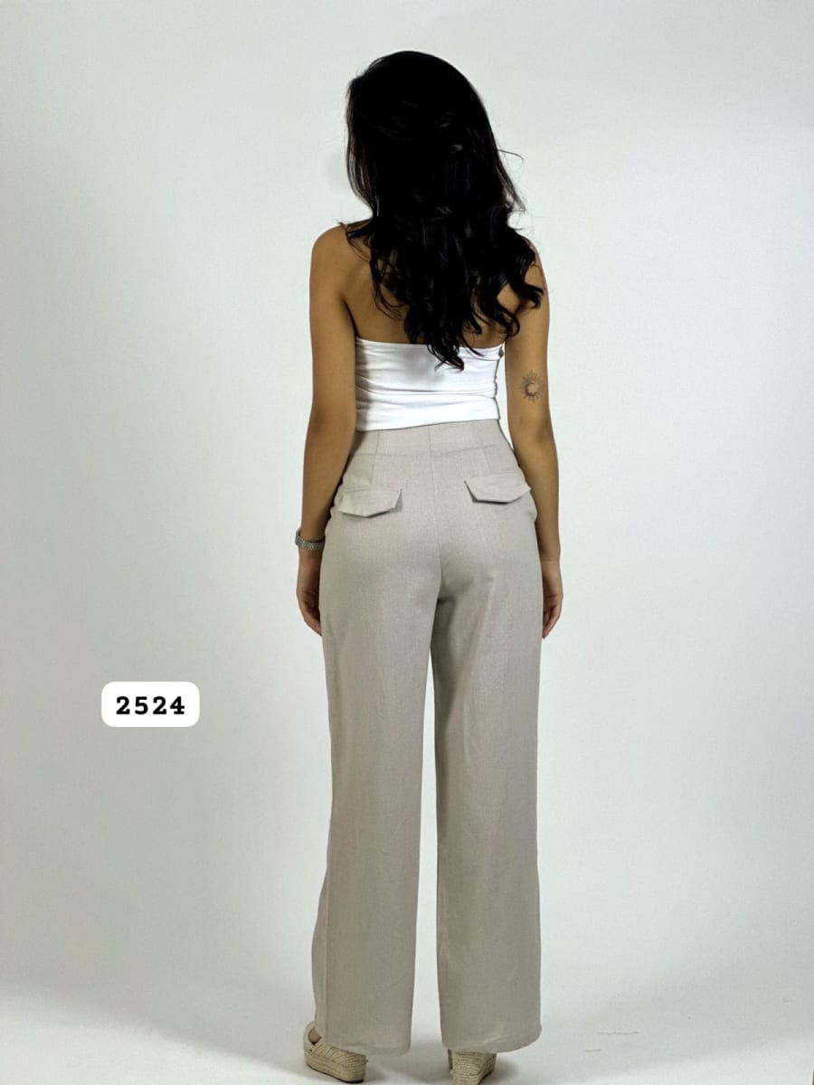 Pantalon Lino Casual Abotonado A1-307
