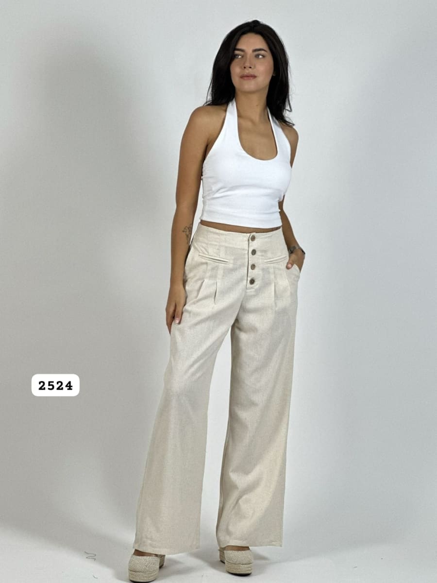 Pantalon Lino Casual Abotonado A1-3011