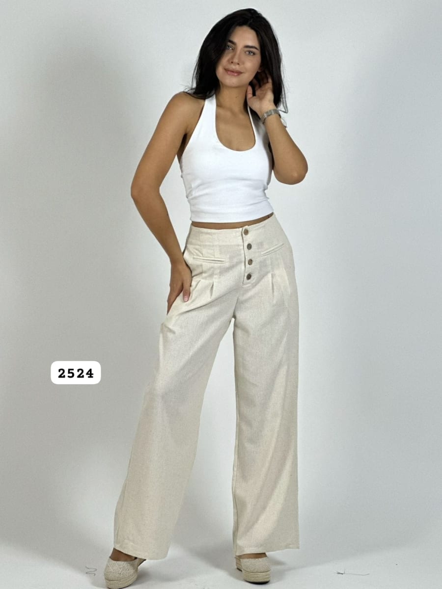 Pantalon Lino Casual Abotonado A1-3012