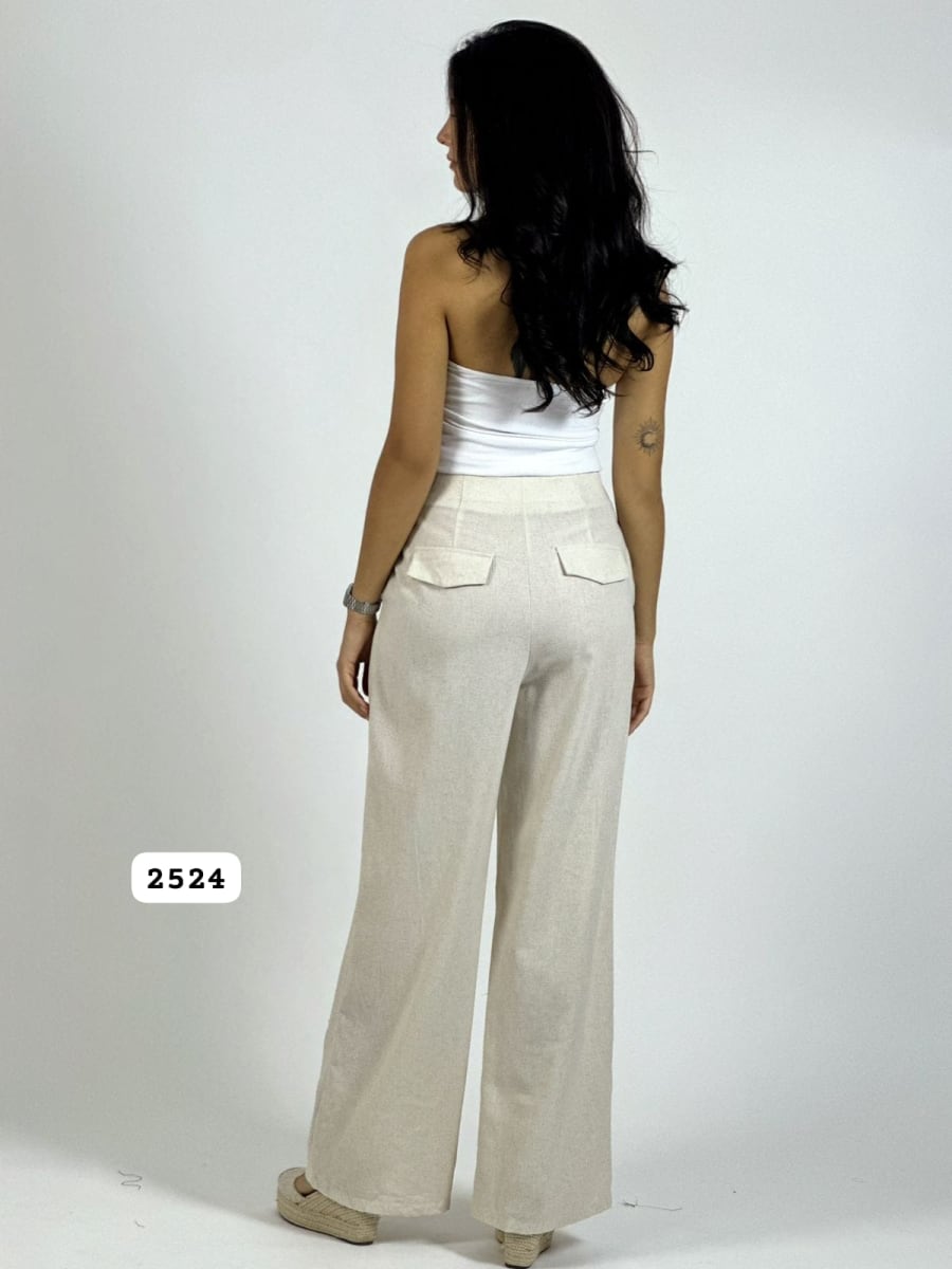 Pantalon Lino Casual Abotonado A1-3014