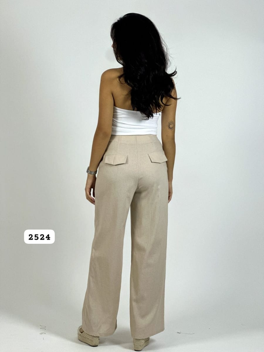 Pantalon Lino Casual Abotonado A1-3019