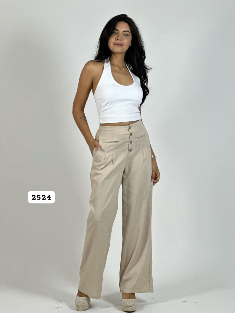 Pantalon Lino Casual Abotonado A1-3018