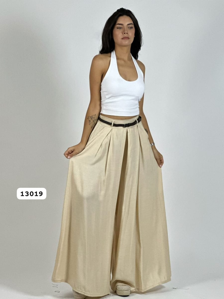 Palazzo Satinado con Cinturon A3-782