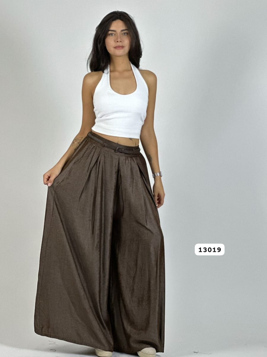 Palazzo Satinado con Cinturon A3-784