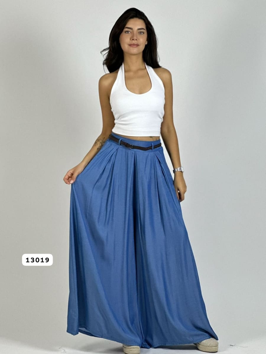 Palazzo Satinado con Cinturon A3-7813