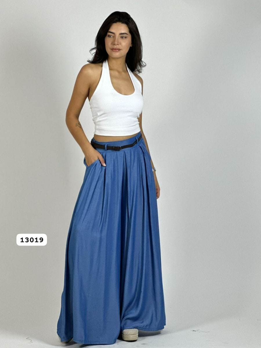 Palazzo Satinado con Cinturon A3-7814