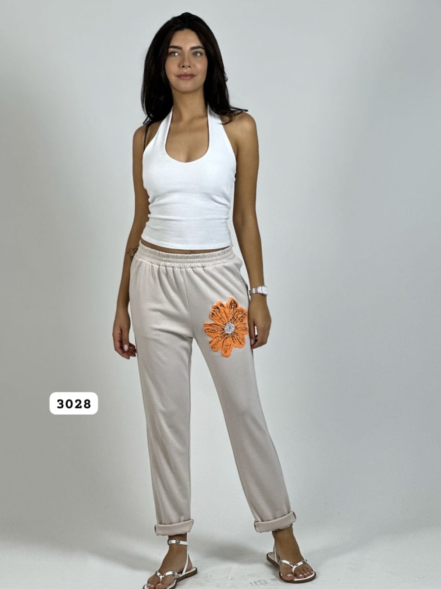 Jogger Algodón Con Flor A3-692