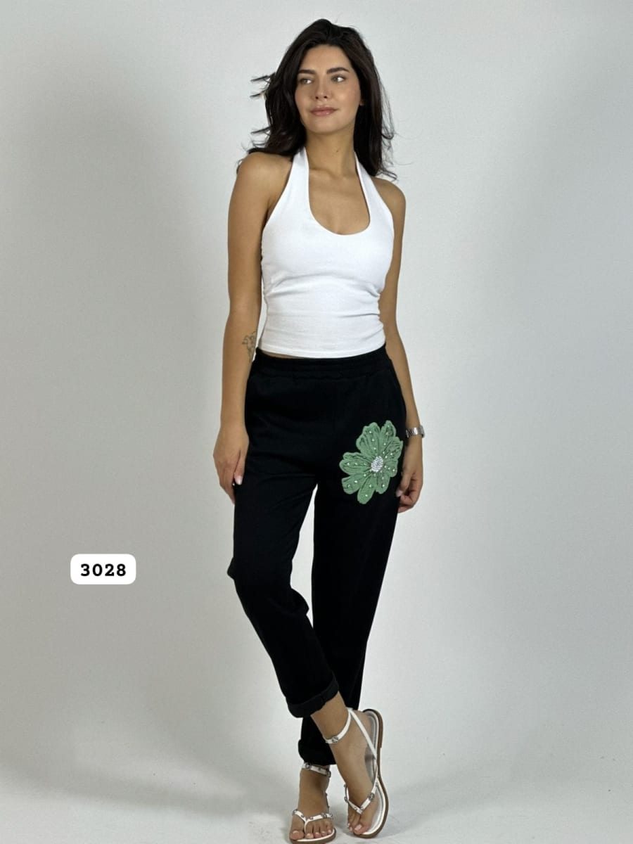 Jogger Algodón Con Flor A3-695