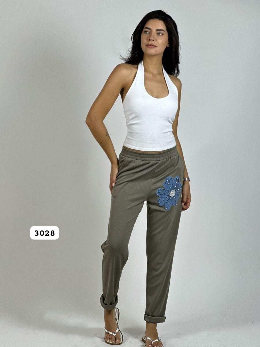 Jogger Algodón Con Flor A3-698
