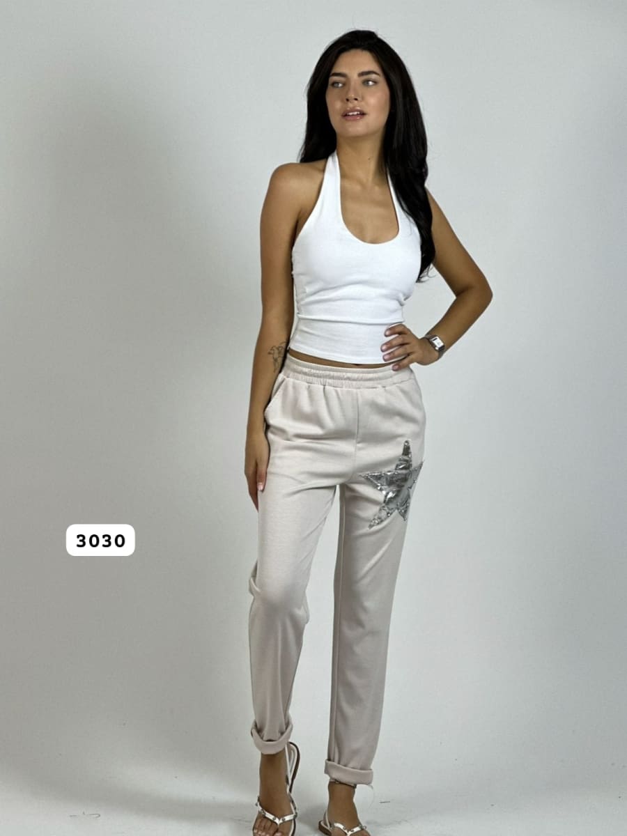 Jogger Algodon Con Estrella Brillante A3-691