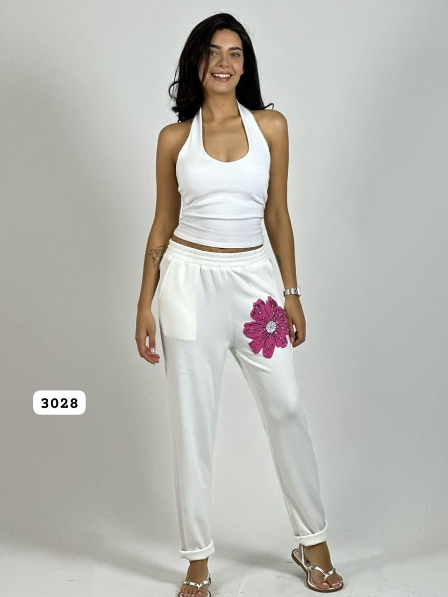 Jogger Algodón Con Flor A3-6910