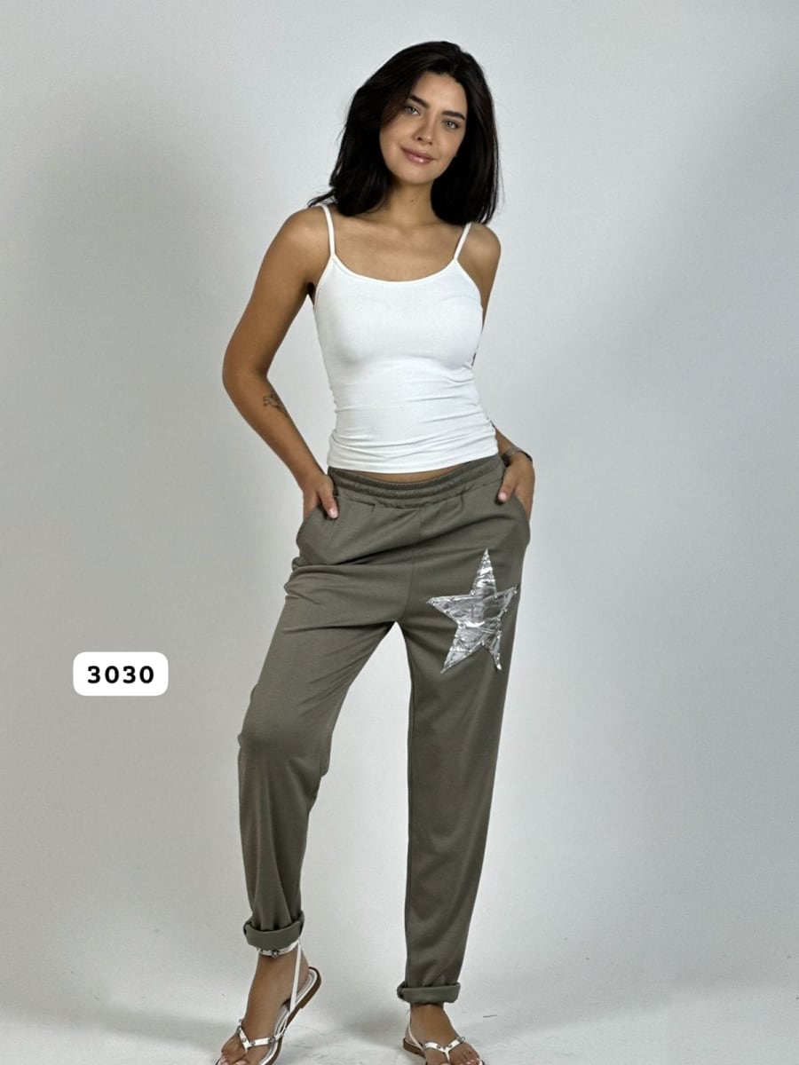 Jogger Algodon Con Estrella Brillante A3-696