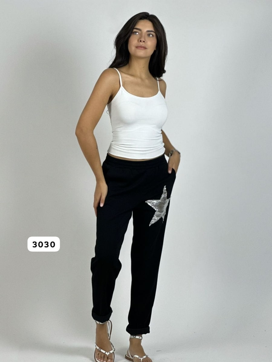 Jogger Algodon Con Estrella Brillante A3-6910