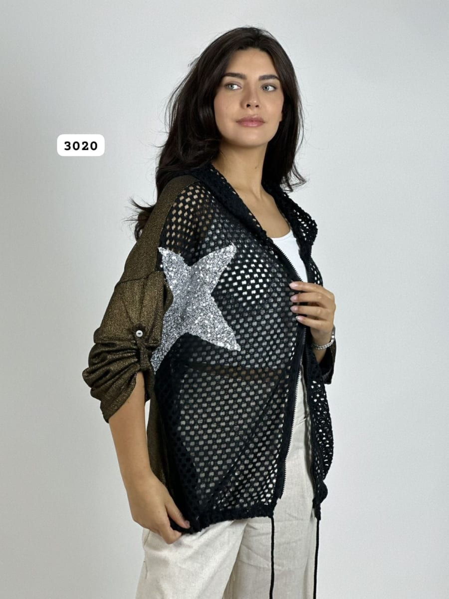 Poleron de Hilo Tejido Con Estrellas Brillantes A3-6611