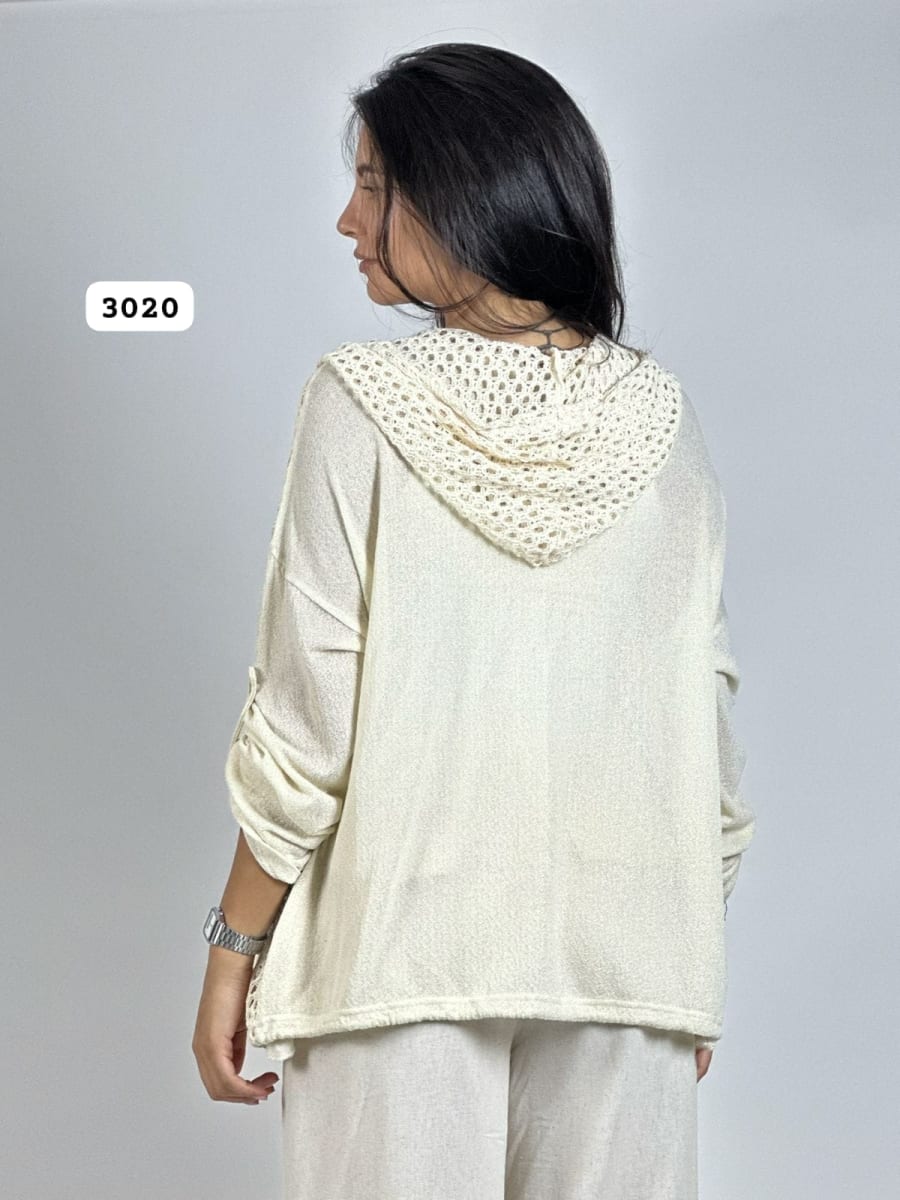 Poleron de Hilo Tejido Con Estrellas Brillantes A3-664