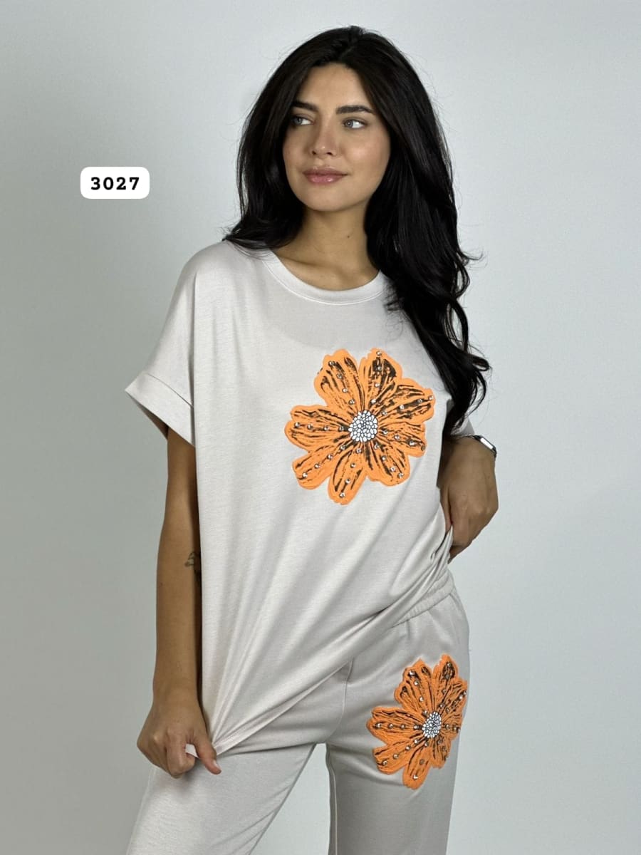 Polera de Algodón Con Flor A3-691