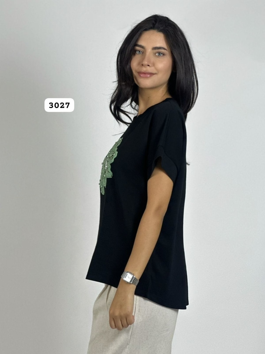 Polera de Algodón Con Flor A3-6910