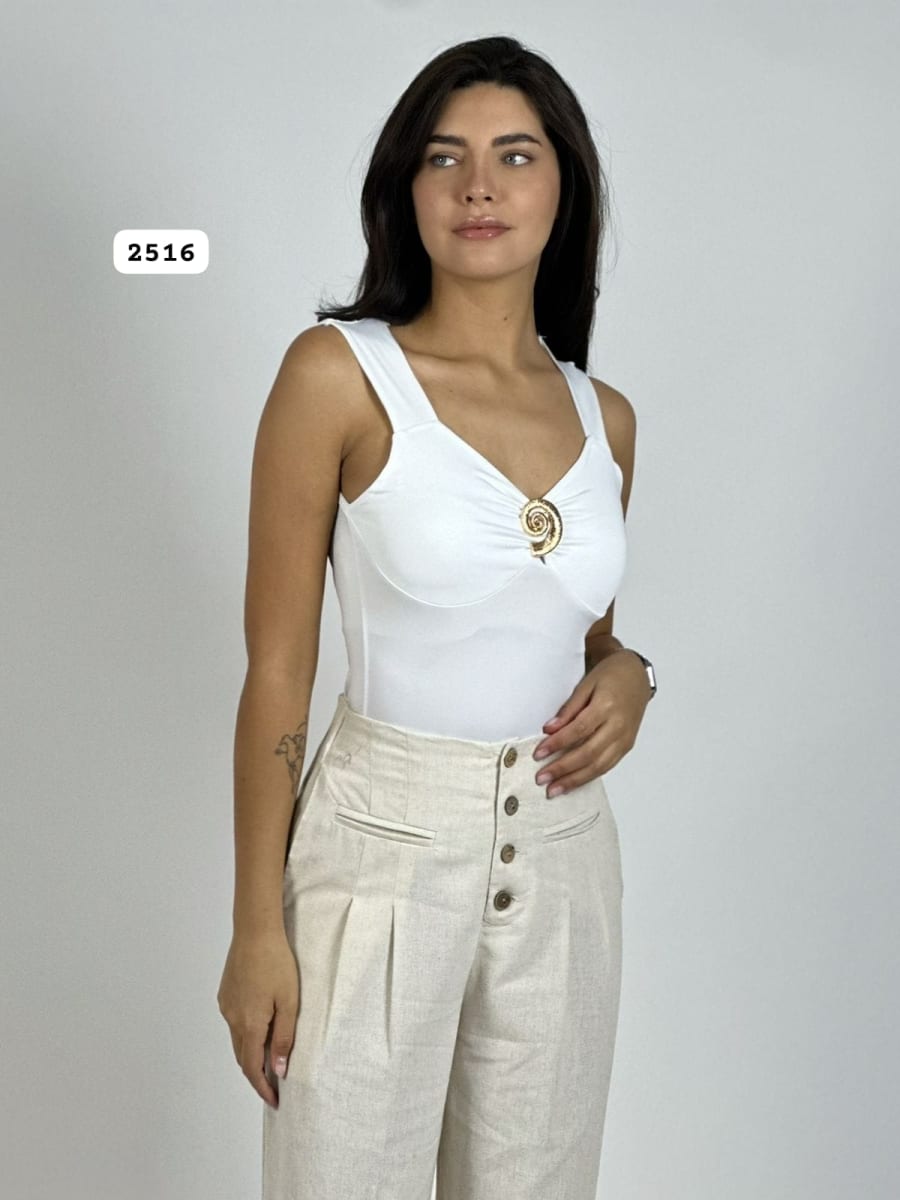 Body Licra Espiral Dorado A1-71