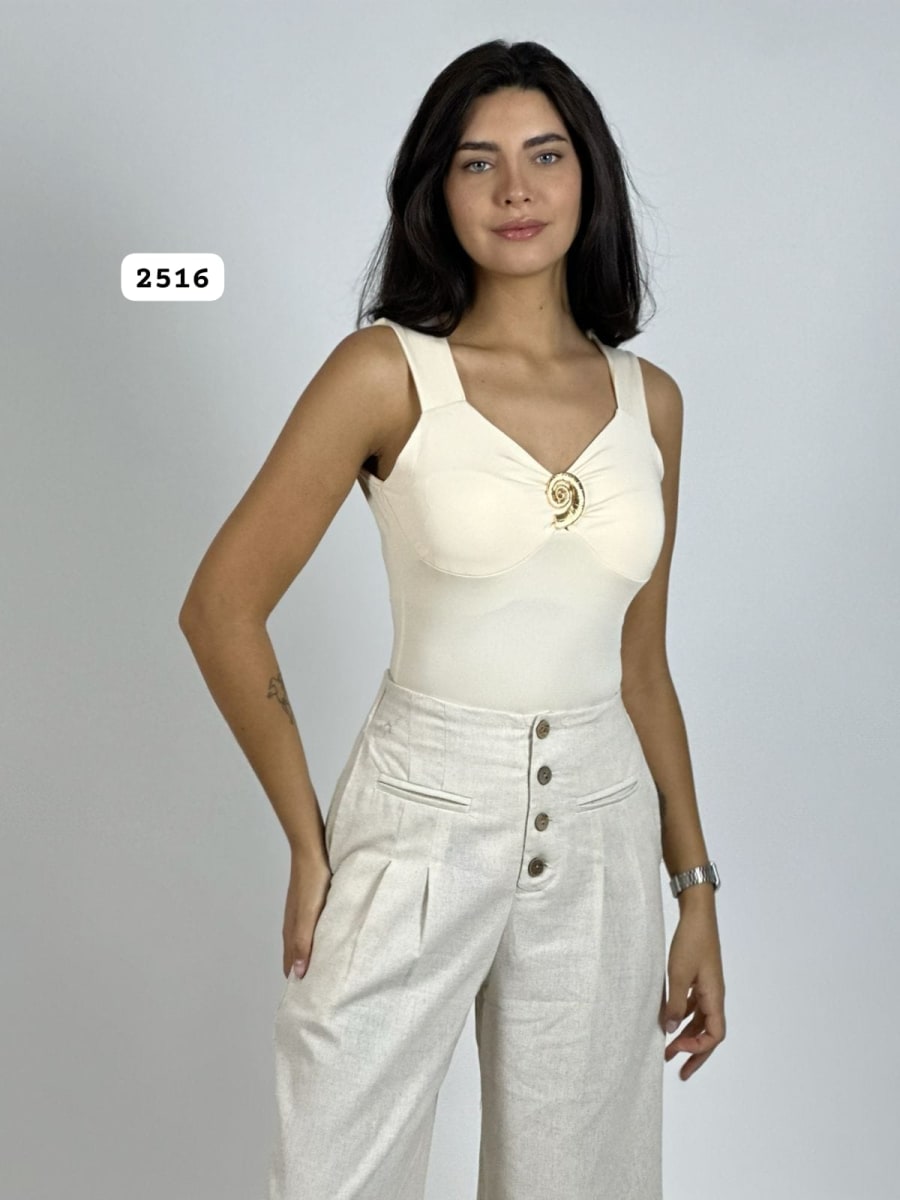 Body Licra Espiral Dorado A1-78