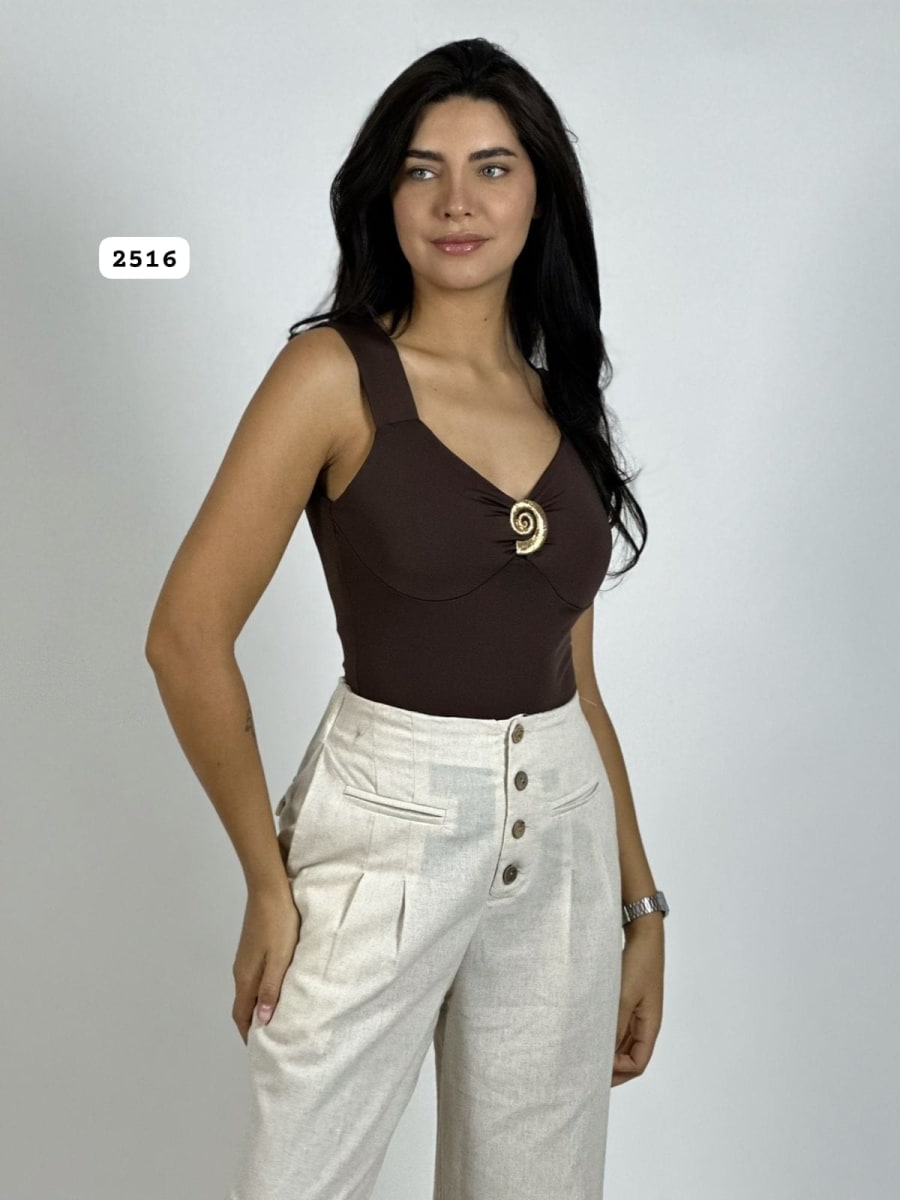 Body Licra Espiral Dorado A1-73