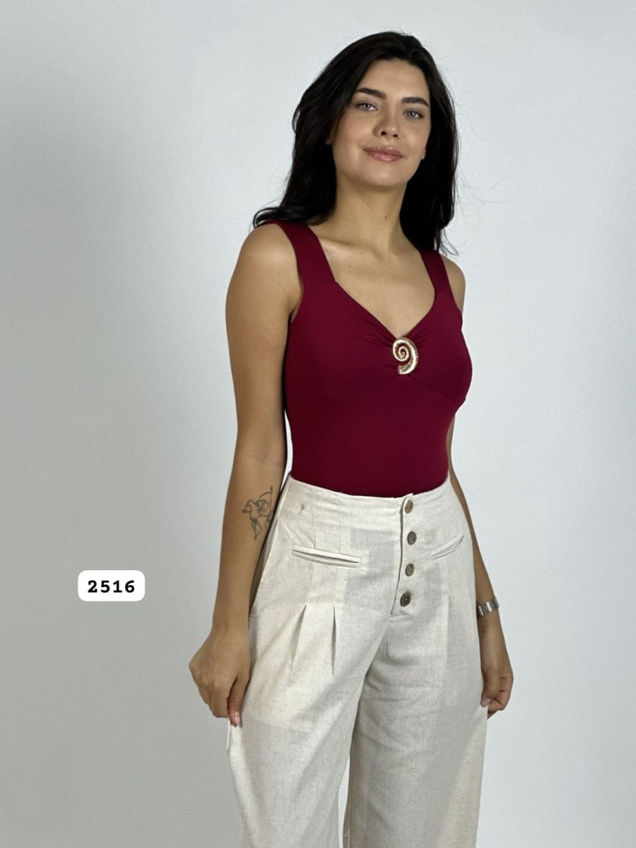 Body Licra Espiral Dorado A1-710