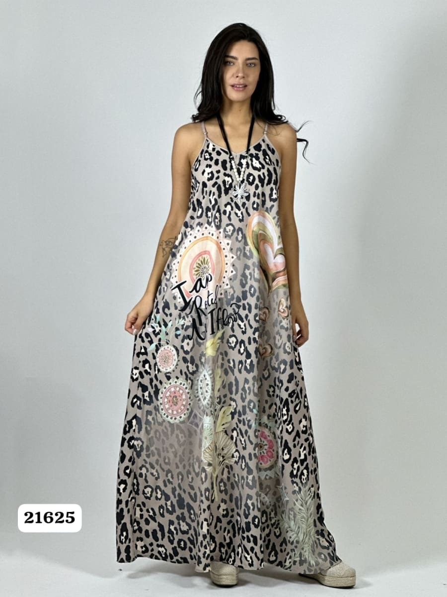 Vestido Viscosa Manchas con Corazon A1