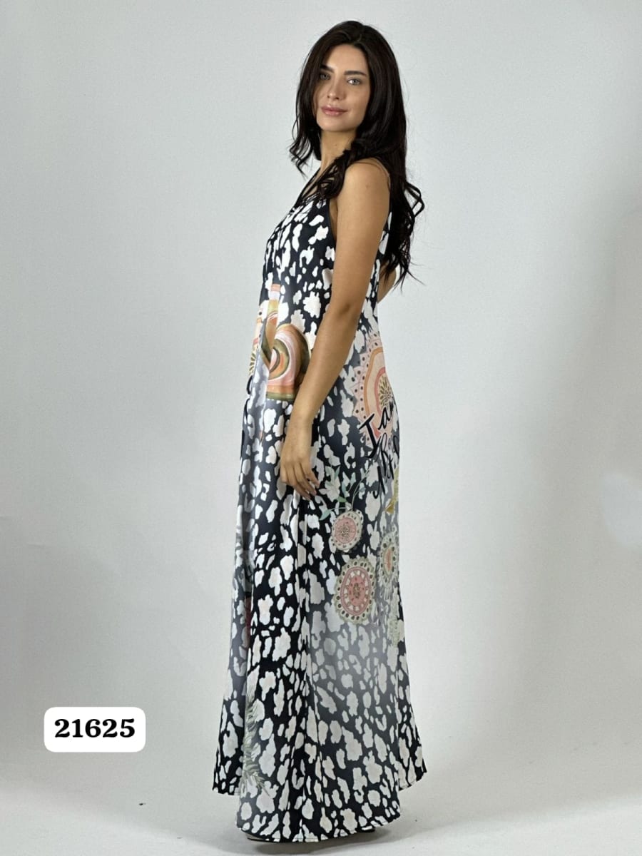 Vestido Viscosa Manchas con Corazon A10