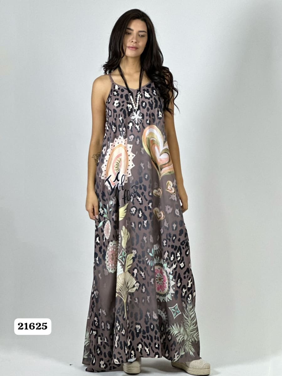 Vestido Viscosa Manchas con Corazon A14
