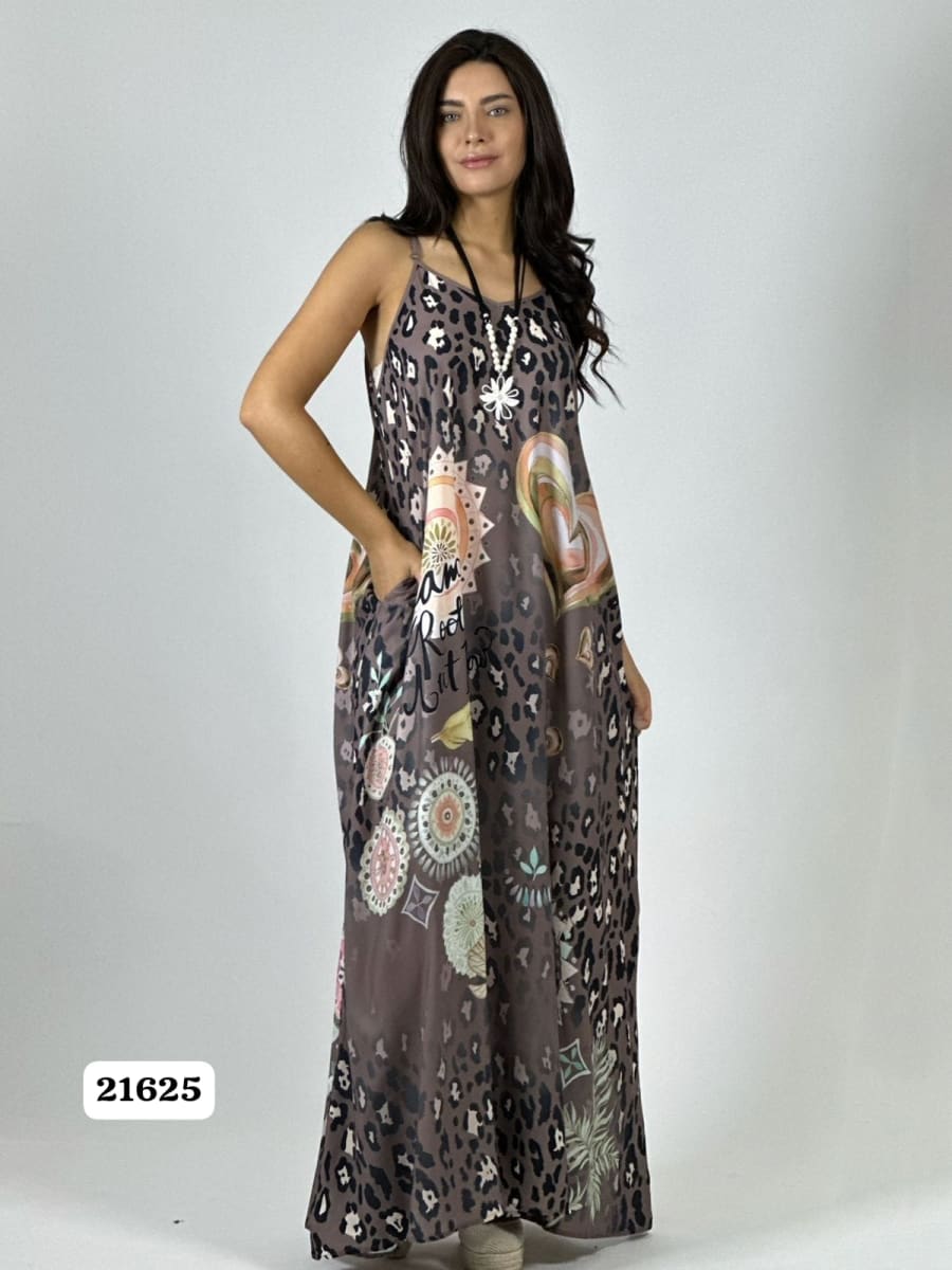 Vestido Viscosa Manchas con Corazon A12