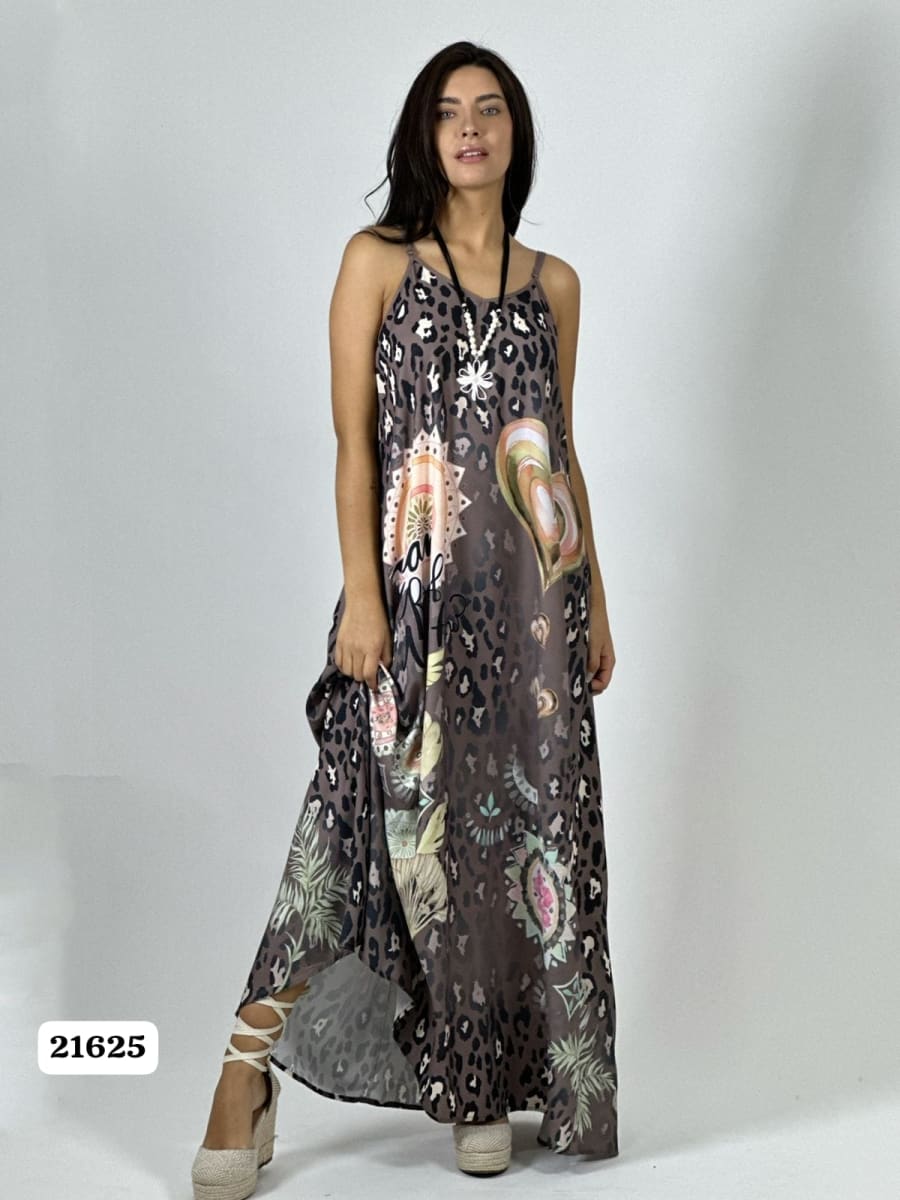 Vestido Viscosa Manchas con Corazon A13