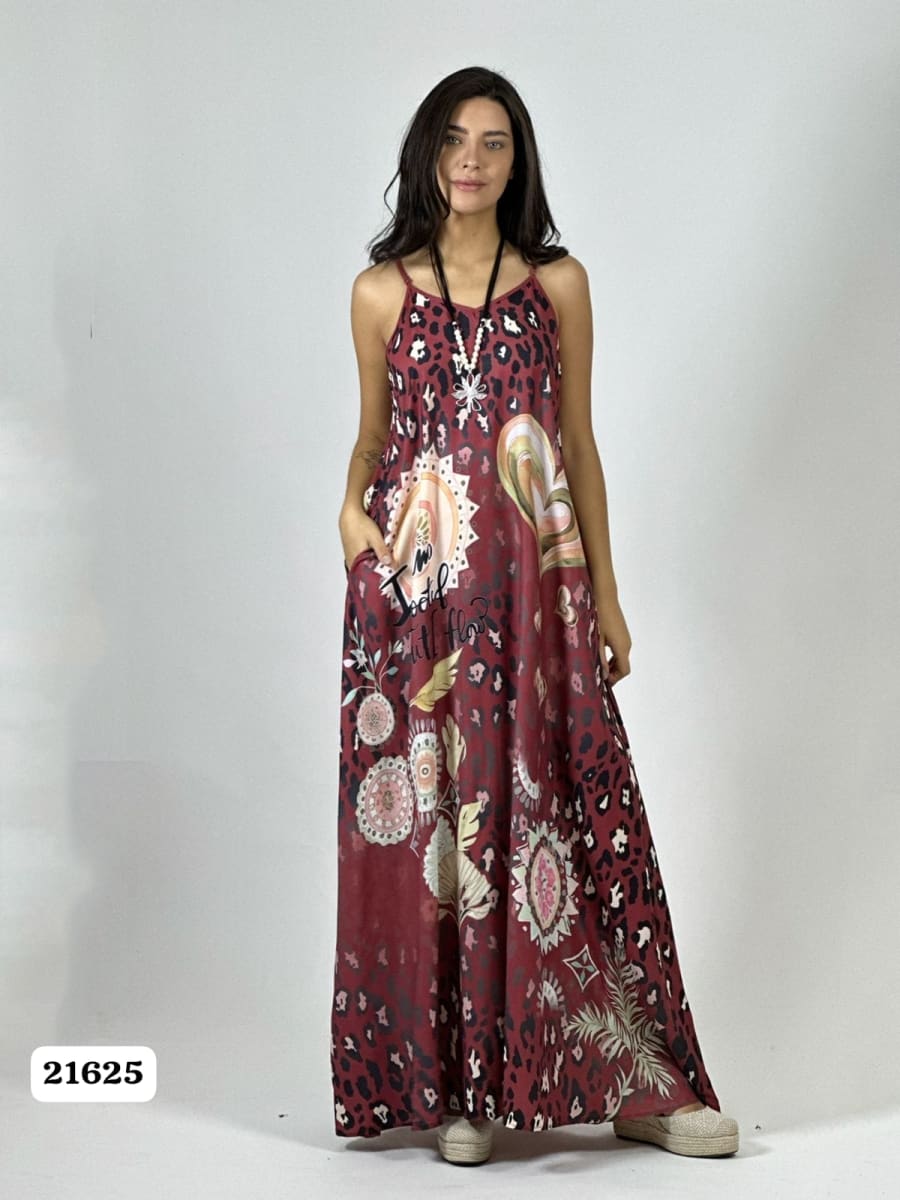 Vestido Viscosa Manchas con Corazon A4