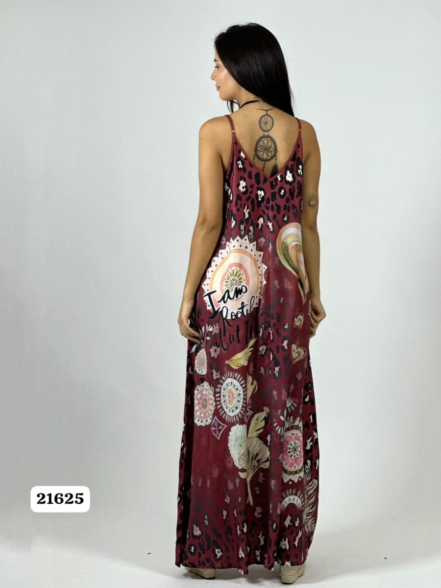 Vestido Viscosa Manchas con Corazon A7