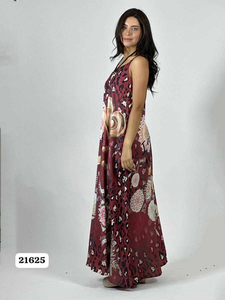 Vestido Viscosa Manchas con Corazon A6