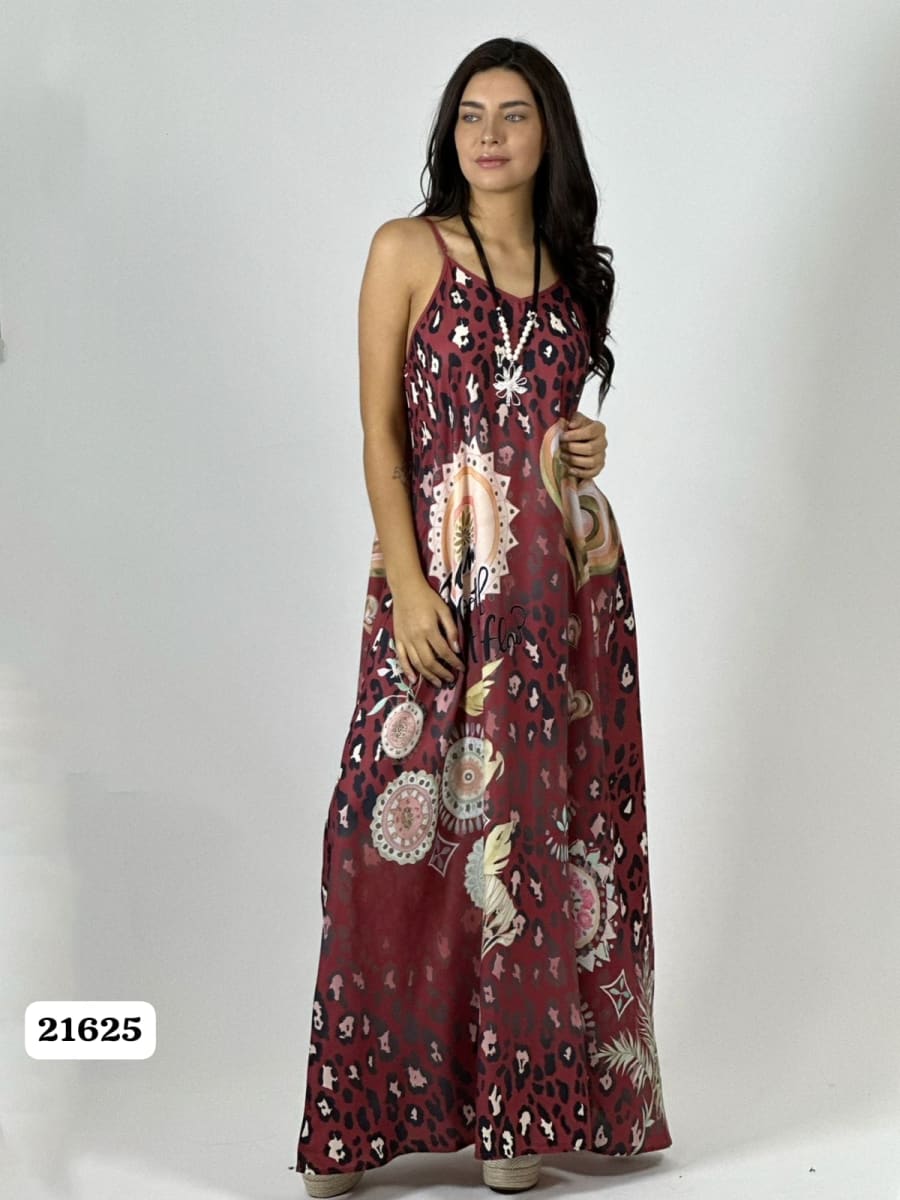 Vestido Viscosa Manchas con Corazon A5