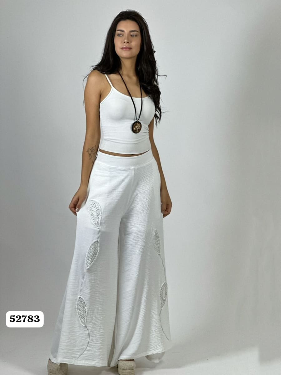 Palazzo Crepe Aplicaciones Broderi con Brillos A1-332