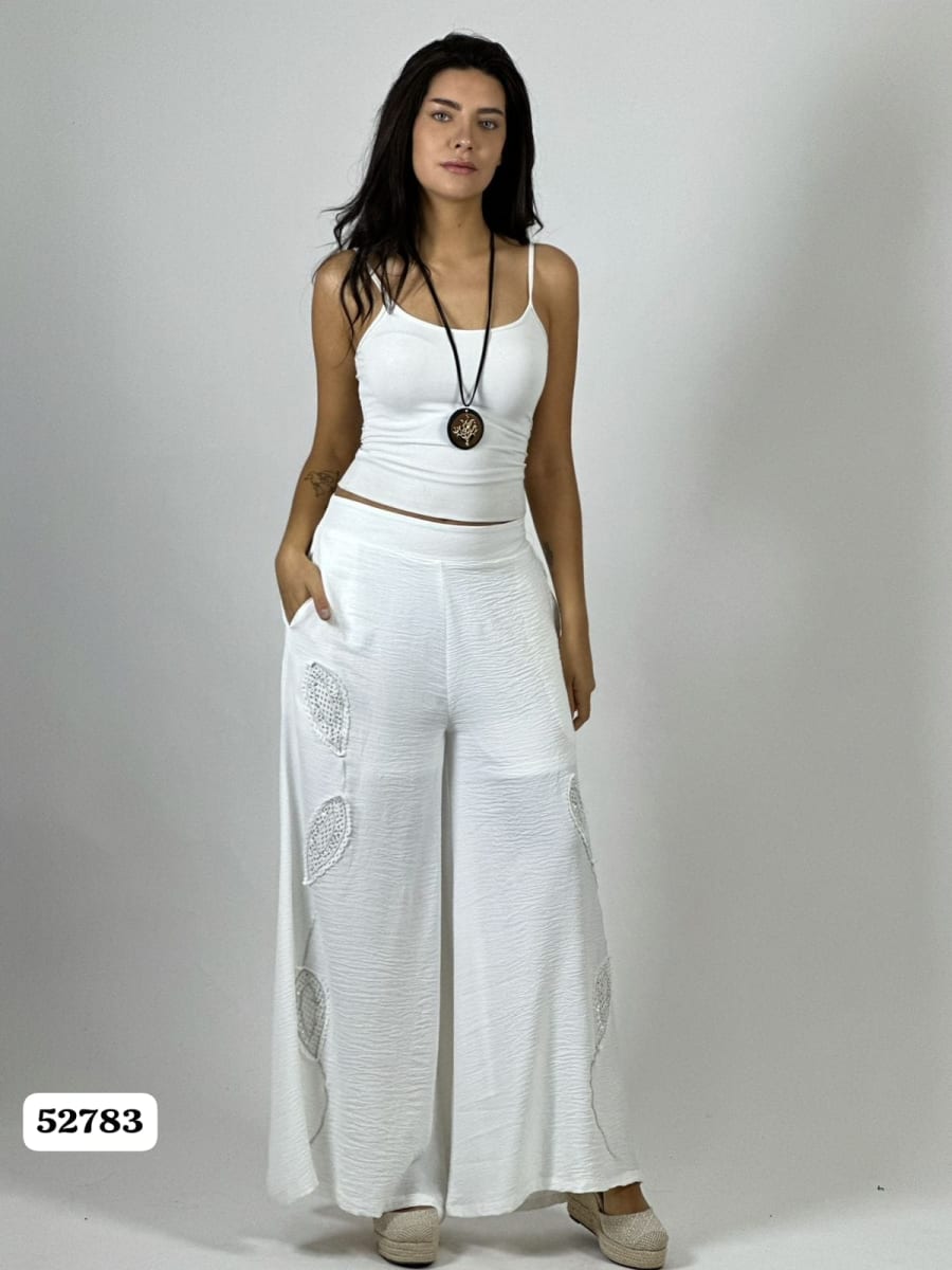 Palazzo Crepe Aplicaciones Broderi con Brillos A1-331