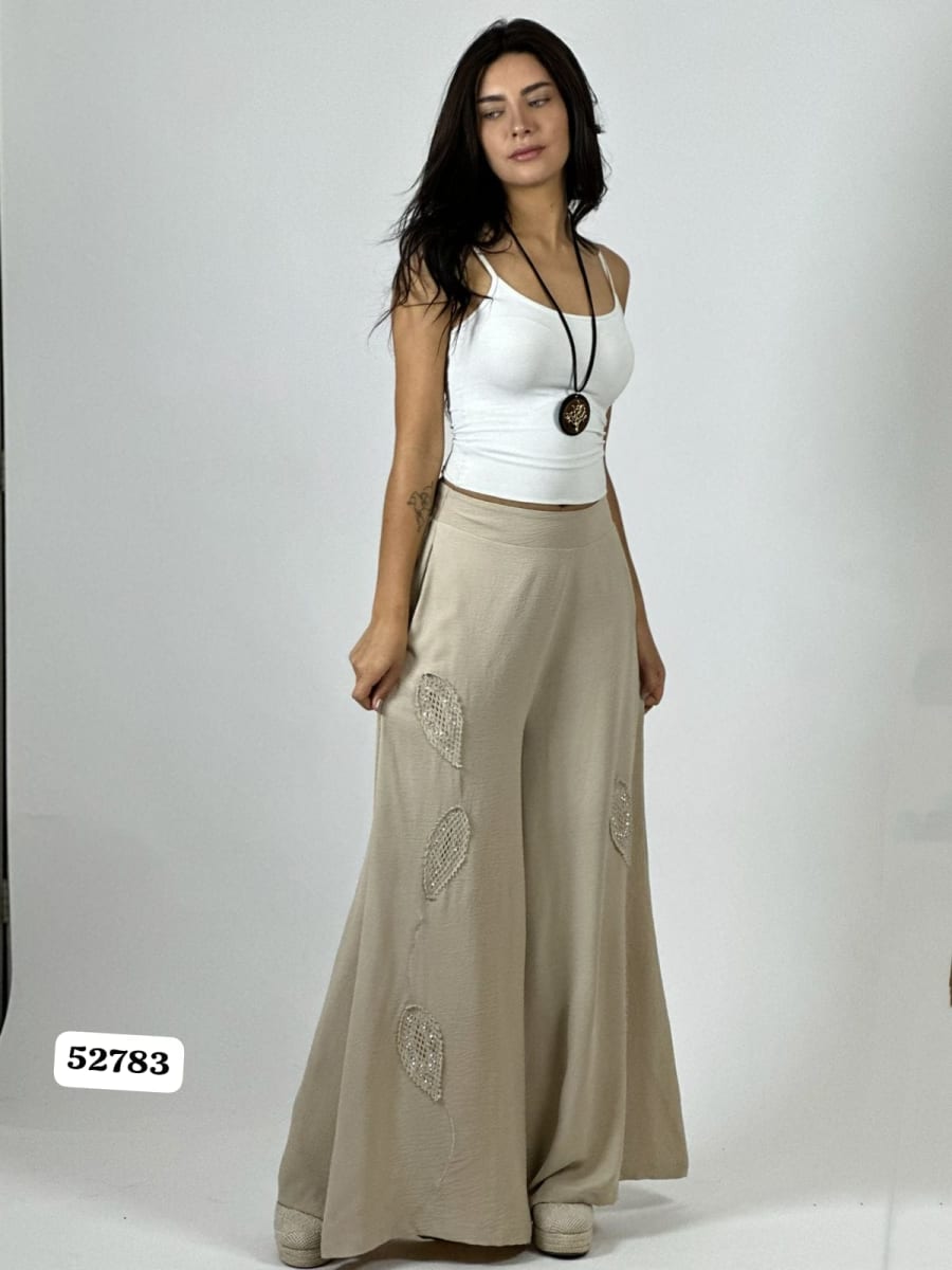 Palazzo Crepe Aplicaciones Broderi con Brillos A1-334