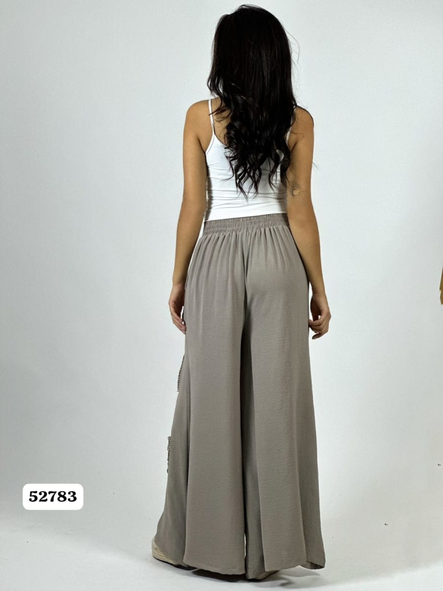 Palazzo Crepe Aplicaciones Broderi con Brillos A1-3313